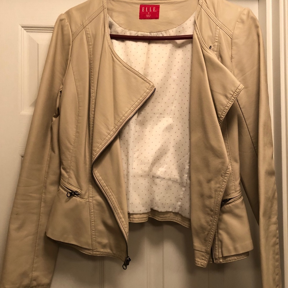 Womens cream leather jacket